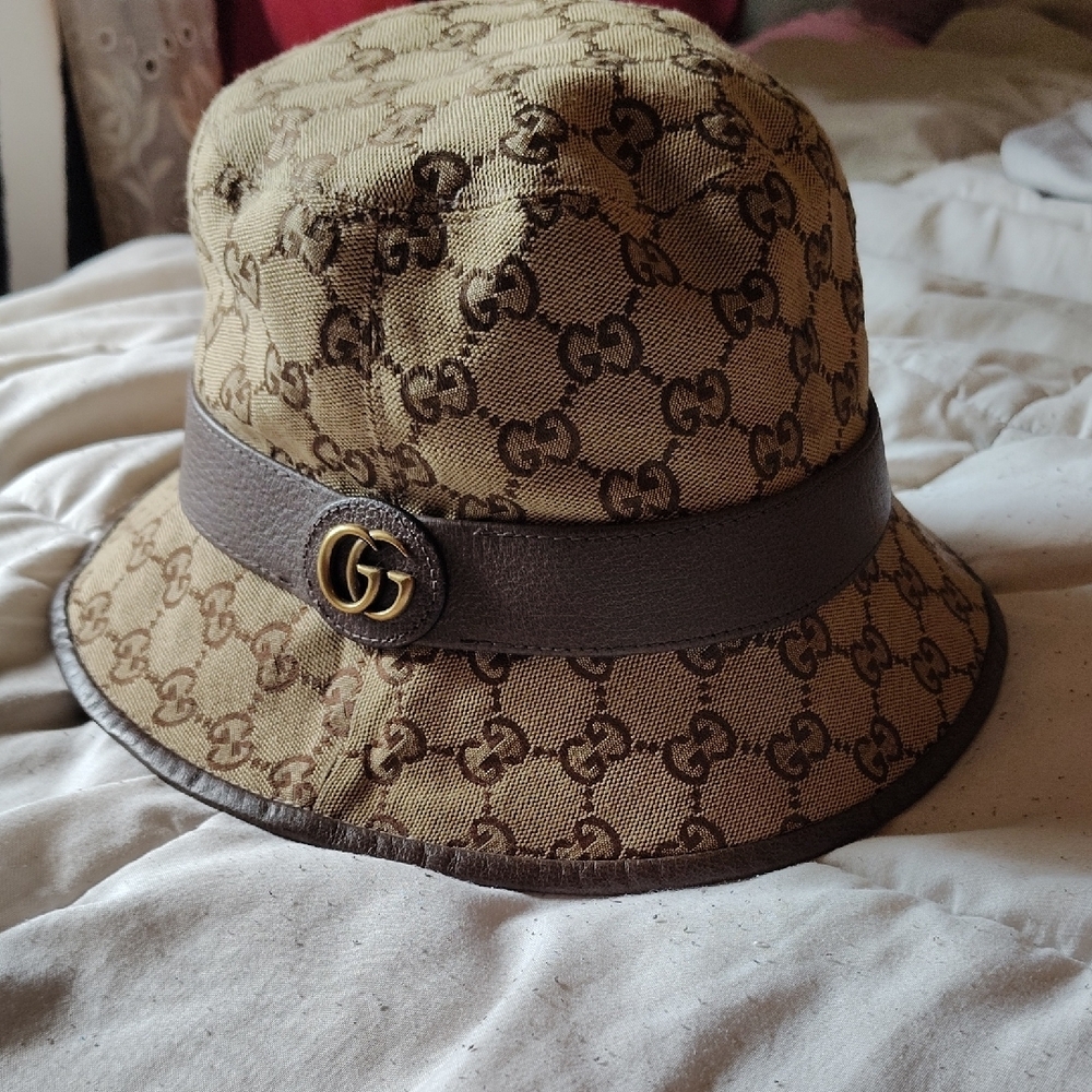 Gucci Tan Monogram Bucket Hat